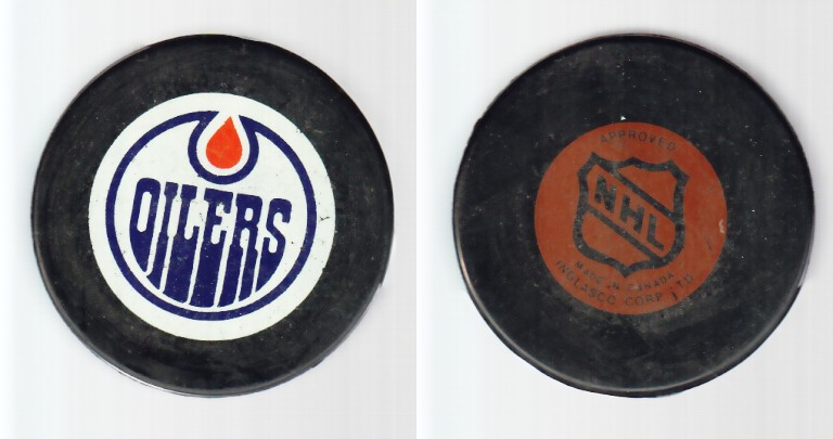 1980-85 NHL VICEROY EDMONTON OILERS GAME PUCK photo 1980-85 NHL VICEROY EDMONTON OILERS GAME PUCK photo