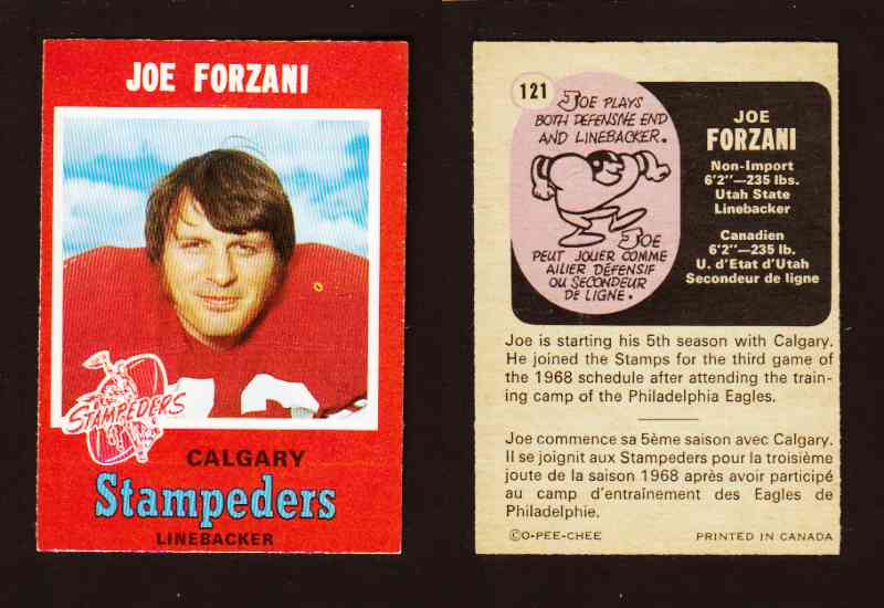 1971 CFL O-PEE-CHEE FOOTBALL CARD #121 J. FORZANI photo 1971 CFL O-PEE-CHEE FOOTBALL CARD #121 J. FORZANI photo