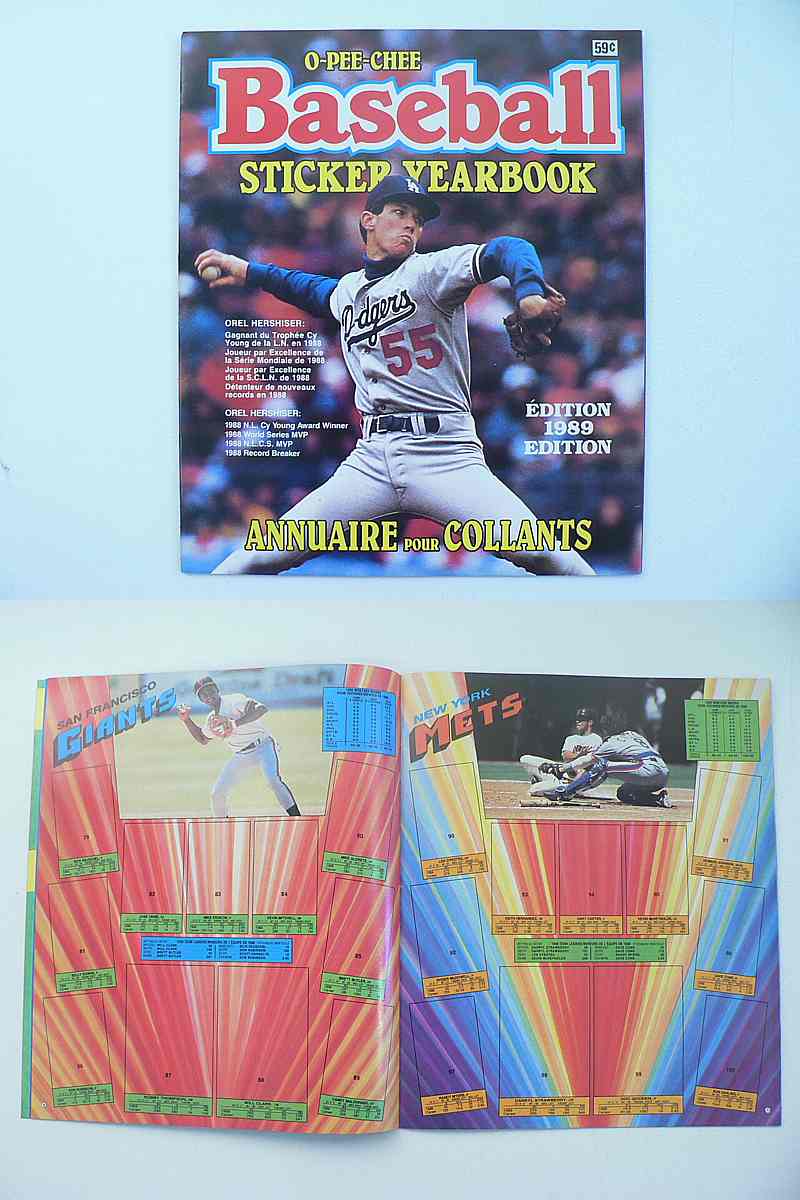 1989 O-PEE-CHEE BASEBALL STICKERS EMPTY ALBUM  photo