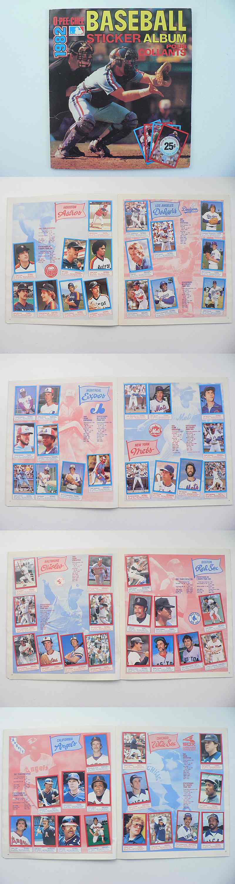 1982 O-PEE-CHEE BASEBALL STICKERS FULL SET IN ALBUM 260/260 photo