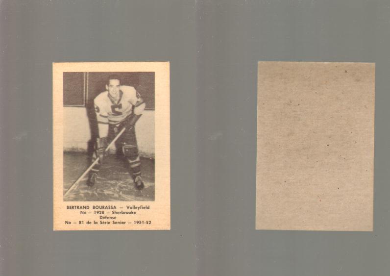 1951-52 LAVAL DAIRY HOCKEY CARD #81 B. BOURASSA photo