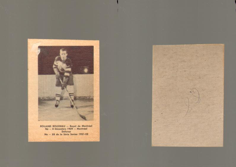 1951-52 LAVAL DAIRY HOCKEY CARD #88 R. ROUSSEAU photo