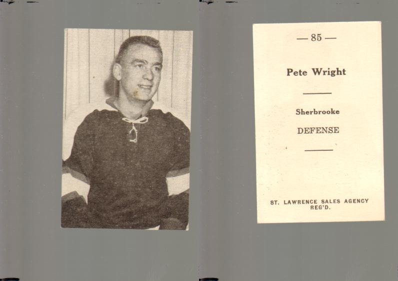 1952-53 ST. LAWRENCE SALES HOCKEY CARD #85 P. WRIGHT photo 1952-53 ST. LAWRENCE SALES HOCKEY CARD #85 P. WRIGHT photo