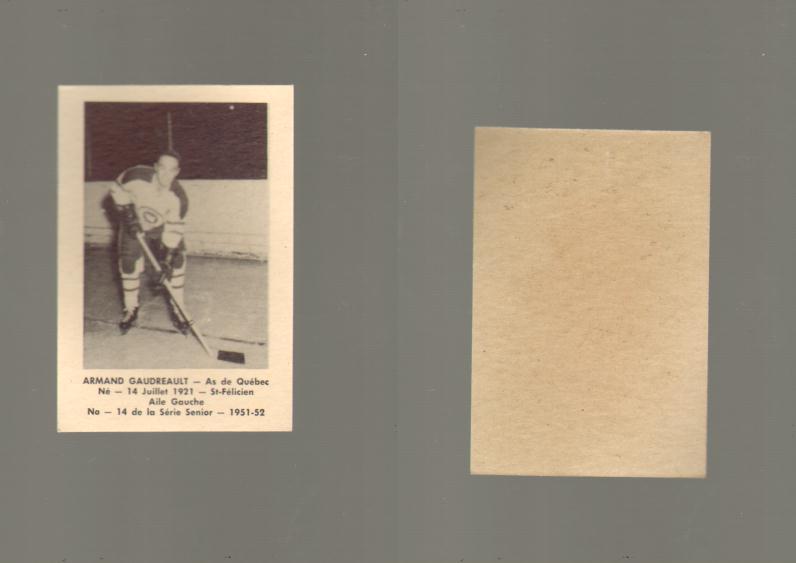1951-52 LAVAL DAIRY HOCKEY CARD #14 A. GAUDREAUTL photo
