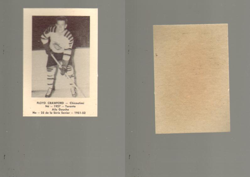 1951-52 LAVAL DAIRY HOCKEY CARD #25 F. CRAWFORD photo