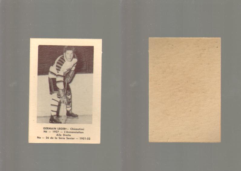 1951-52 LAVAL DAIRY HOCKEY CARD #26 G. LEGER photo