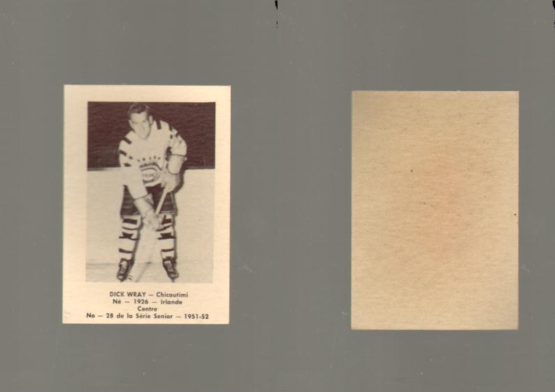 1951-52 LAVAL DAIRY HOCKEY CARD #28 D. WRAY photo