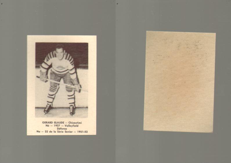 1951-52 LAVAL DAIRY HOCKEY CARD #32 G. CLAUDE photo
