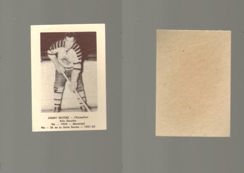 1951-52 LAVAL DAIRY HOCKEY CARD #36 J. MOORE photo