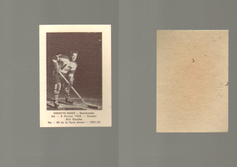 1951-52 LAVAL DAIRY HOCKEY CARD #40 K. BIGGS photo