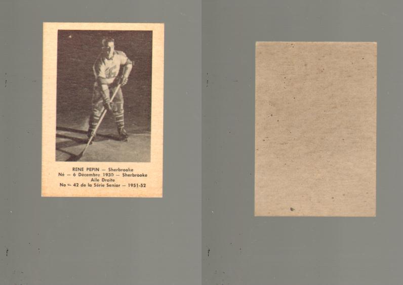 1951-52 LAVAL DAIRY HOCKEY CARD #42 R. PEPIN photo