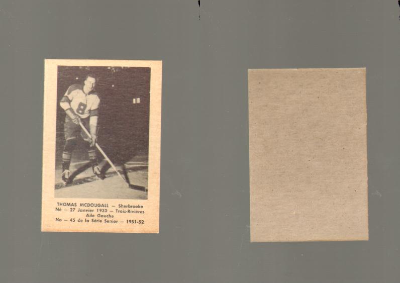 1951-52 LAVAL DAIRY HOCKEY CARD #45 T. MCDOUGALL photo