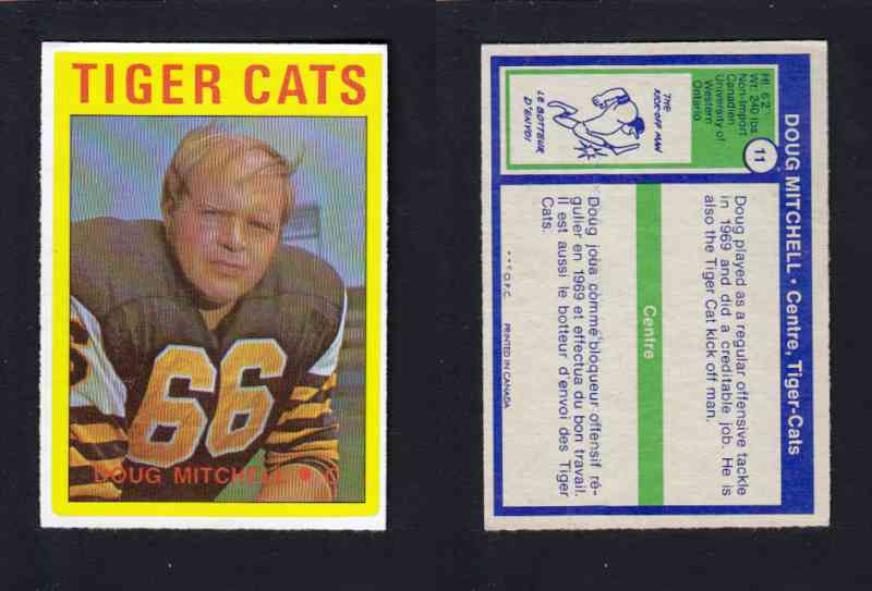 1972 CFL O-PEE-CHEE FOOTBALL CARD #11 D. MITCHELL photo