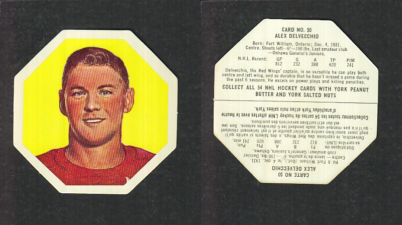 1963-64 YORK HOCKEY CARD #50 A. DELVECCHIO photo 1963-64 YORK HOCKEY CARD #50 A. DELVECCHIO photo