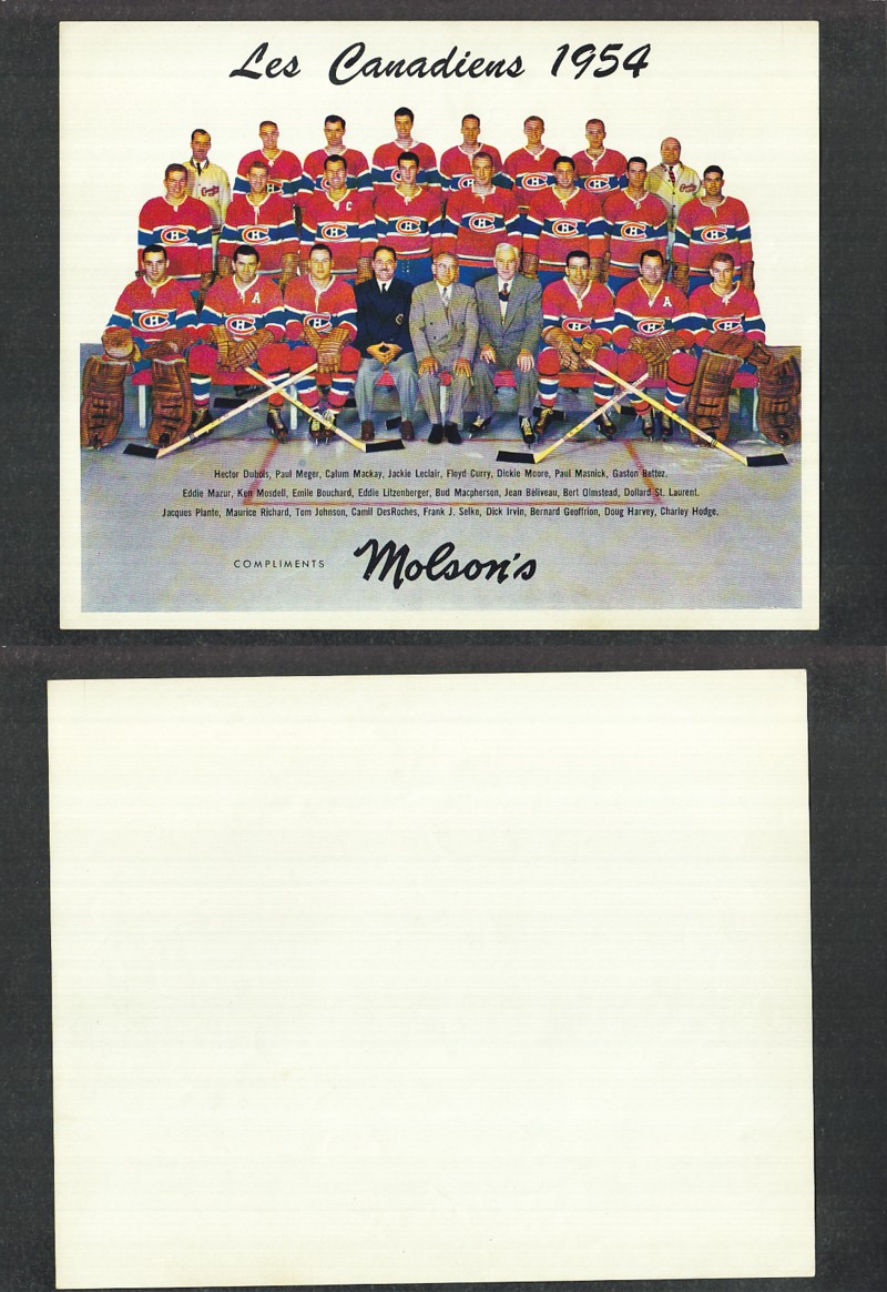 1954 MOLSON MONTREAL CANADIENS TEAM PHOTO photo 1954 MOLSON MONTREAL CANADIENS TEAM PHOTO photo
