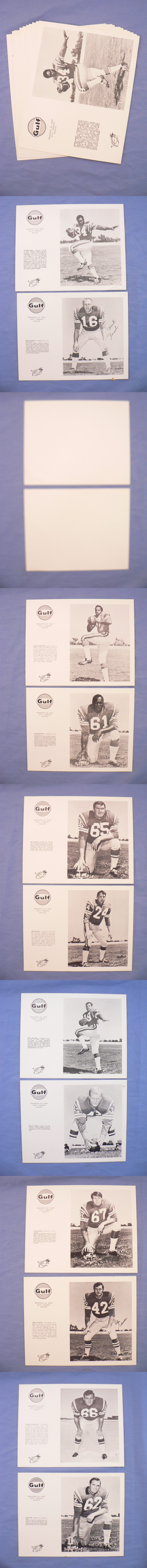 1960'S CFL GULF SASKATCHEWAN ROUGHRIDERS FULL TEAM SET PHOTO 12/12 photo