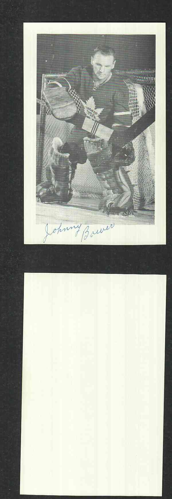 1960'S TORONTO MAPLE LEAFS J. BOWER POST CARD AUTOGRAPHED photo