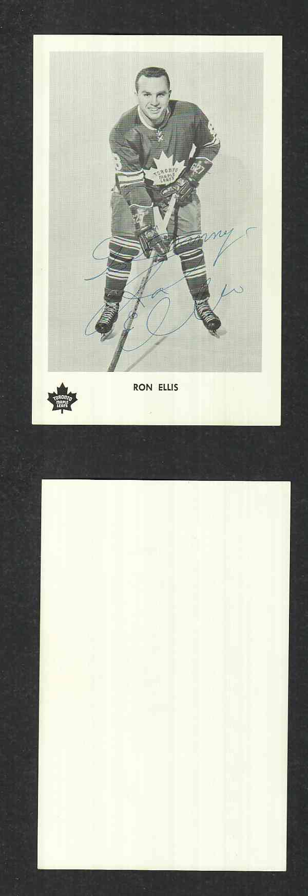 1960'S TORONTO MAPLE LEAFS R. ELLIS POST CARD AUTOGRAPHED photo