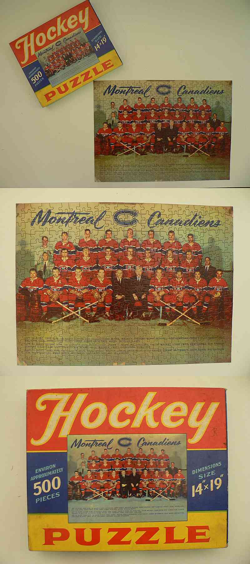 1954 DISPENSACO MONTREAL CANADIENS PUZZLE & BOX photo
