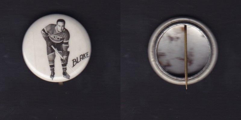 1948 KELLOGG'S PEP CEREAL MONTREAL CANADIENS T. BLAKE PINBACK BUTTON photo