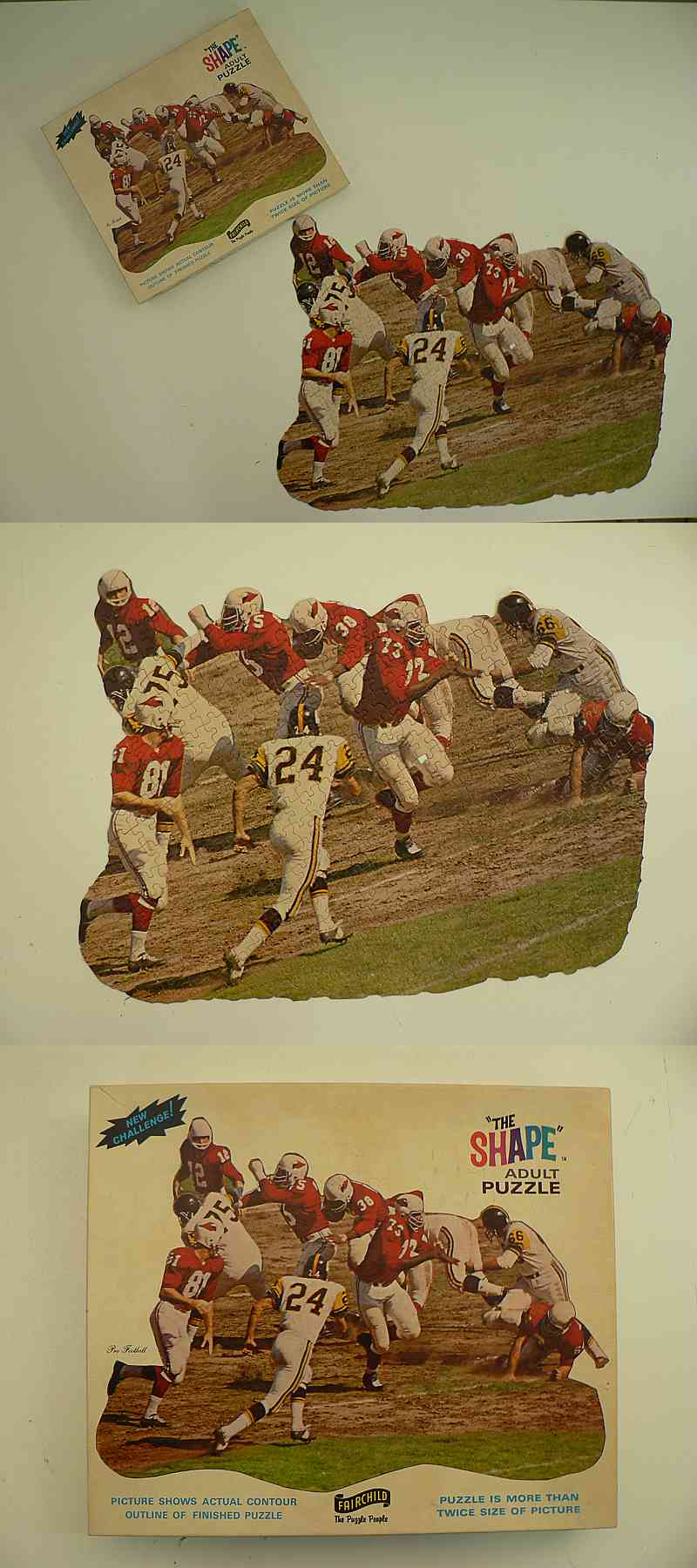 1960'S CFL MONTREAL ALOUETTES VS HAMILTON TIGER CATS FOOTBALL PUZZLE photo