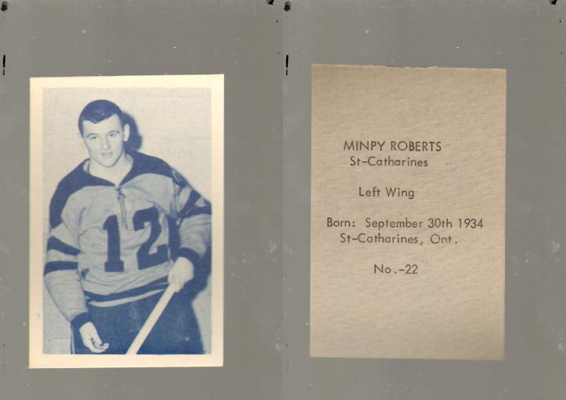 1952-53 OHL ANONYMOUS HOCKEY CARD #22 M. ROBERTS photo 1952-53 OHL ANONYMOUS HOCKEY CARD #22 M. ROBERTS photo