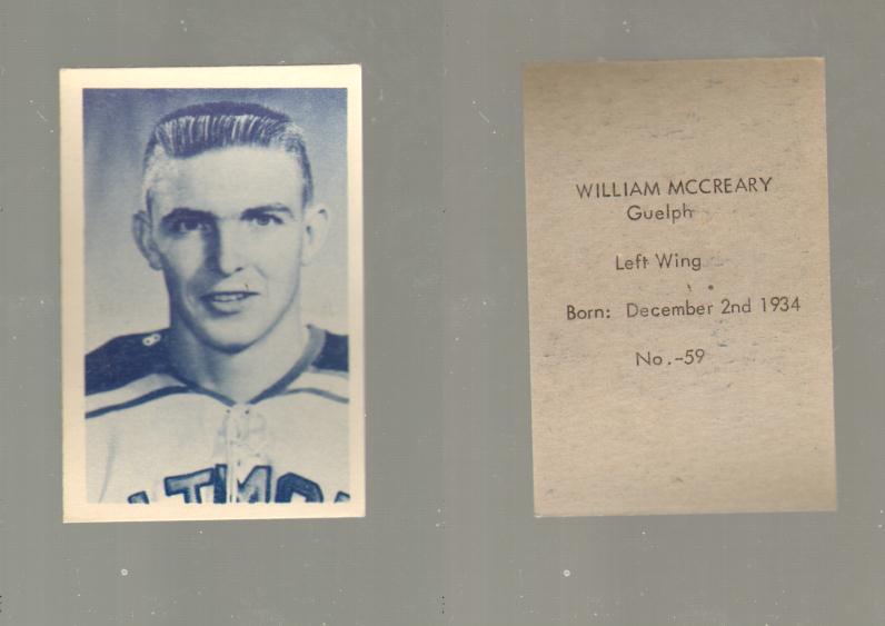 1952-53 OHL ANONYMOUS HOCKEY CARD #59 W. MCCREARY photo 1952-53 OHL ANONYMOUS HOCKEY CARD #59 W. MCCREARY photo