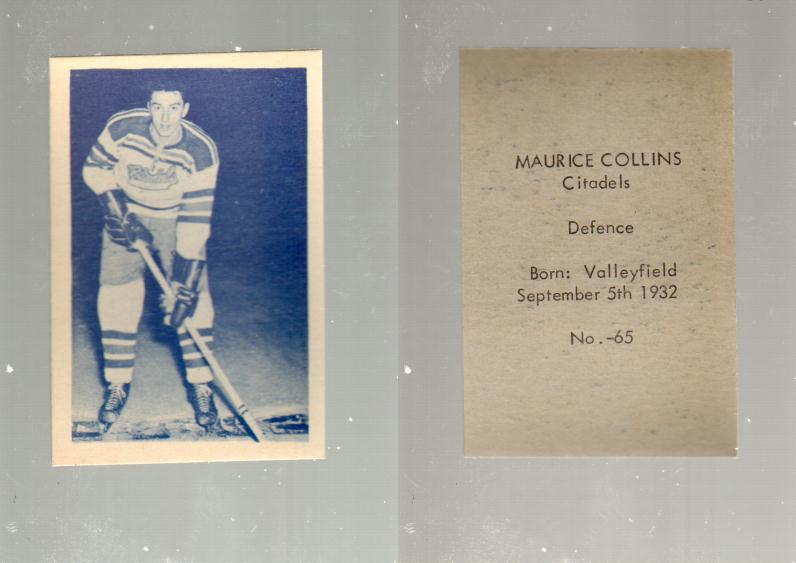 1952-53 OHL ANONYMOUS HOCKEY CARD #65 M. COLLINS photo 1952-53 OHL ANONYMOUS HOCKEY CARD #65 M. COLLINS photo