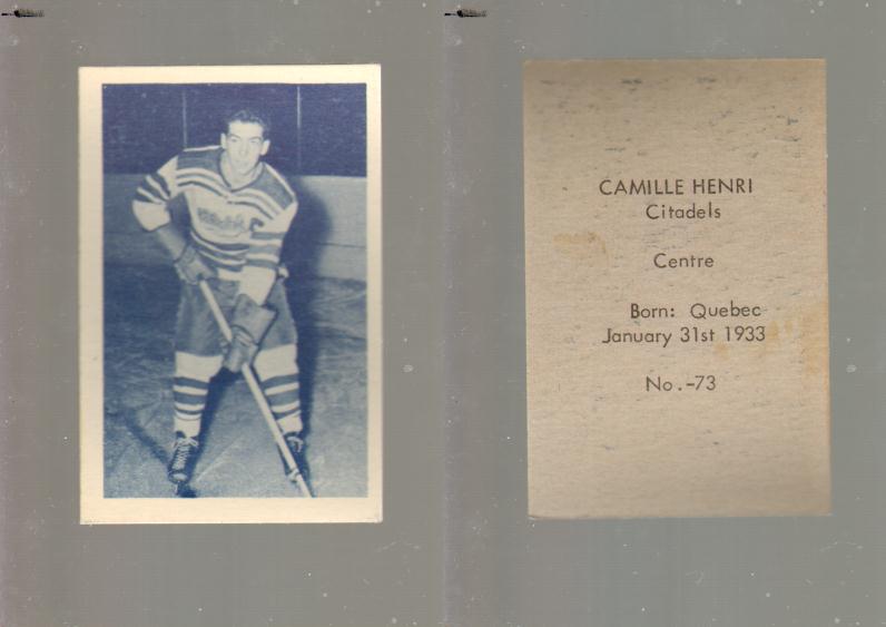 1952-53 OHL ANONYMOUS HOCKEY CARD #73 C. HENRI photo 1952-53 OHL ANONYMOUS HOCKEY CARD #73 C. HENRI photo