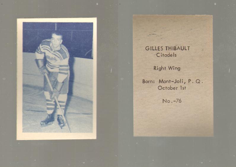 1952-53 OHL ANONYMOUS HOCKEY CARD #76 G. THIBAULT photo 1952-53 OHL ANONYMOUS HOCKEY CARD #76 G. THIBAULT photo