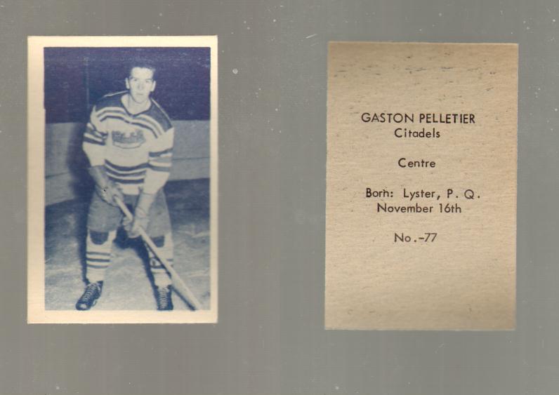1952-53 OHL ANONYMOUS HOCKEY CARD #77 G. PELLETIER photo 1952-53 OHL ANONYMOUS HOCKEY CARD #77 G. PELLETIER photo