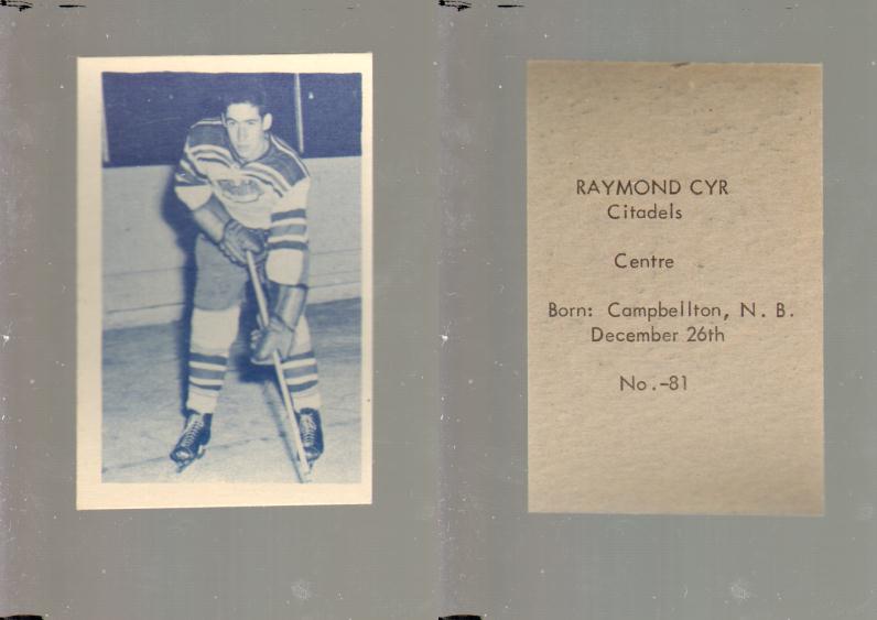 1952-53 OHL ANONYMOUS HOCKEY CARD #81 R. CYR photo