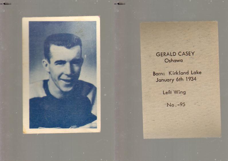 1952-53 OHL ANONYMOUS HOCKEY CARD #95 G. CASEY photo 1952-53 OHL ANONYMOUS HOCKEY CARD #95 G. CASEY photo