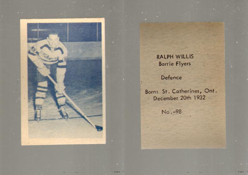 1952-53 OHL ANONYMOUS HOCKEY CARD #98 R. WILLIS photo 1952-53 OHL ANONYMOUS HOCKEY CARD #98 R. WILLIS photo