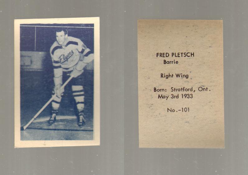 1952-53 OHL ANONYMOUS HOCKEY CARD #101 F. PLETSCH photo 1952-53 OHL ANONYMOUS HOCKEY CARD #101 F. PLETSCH photo