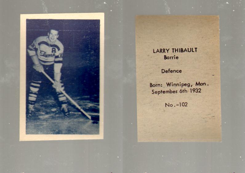1952-53 OHL ANONYMOUS HOCKEY CARD #102 L. THIBAULT photo 1952-53 OHL ANONYMOUS HOCKEY CARD #102 L. THIBAULT photo