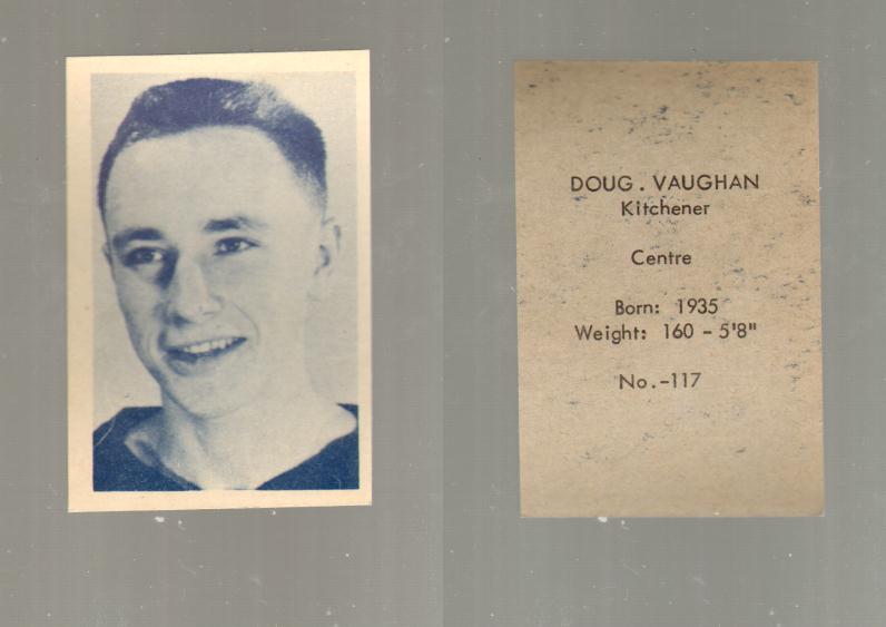 1952-53 OHL ANONYMOUS HOCKEY CARD #117 D. VAUGHAN photo 1952-53 OHL ANONYMOUS HOCKEY CARD #117 D. VAUGHAN photo