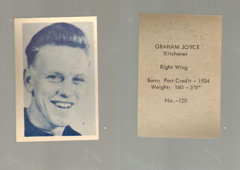 1952-53 OHL ANONYMOUS HOCKEY CARD #120 G. JOYCE photo 1952-53 OHL ANONYMOUS HOCKEY CARD #120 G. JOYCE photo