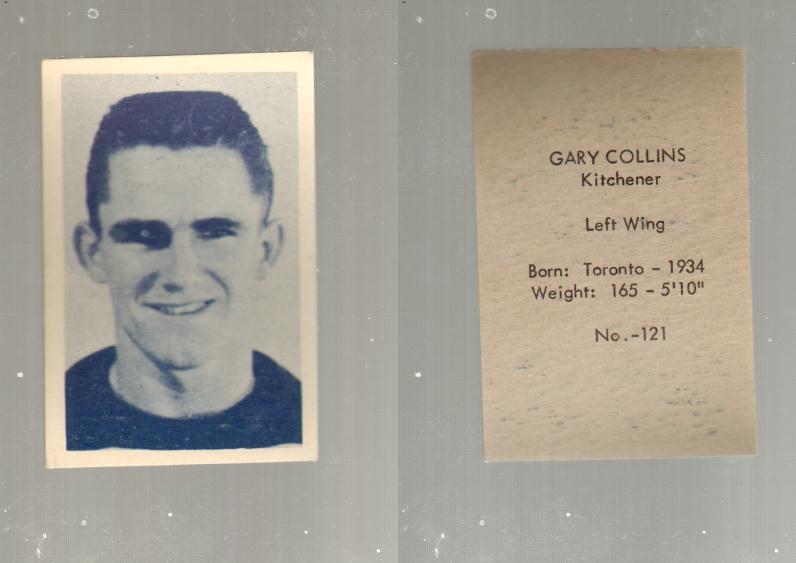 1952-53 OHL ANONYMOUS HOCKEY CARD #121 G. COLLINS photo 1952-53 OHL ANONYMOUS HOCKEY CARD #121 G. COLLINS photo