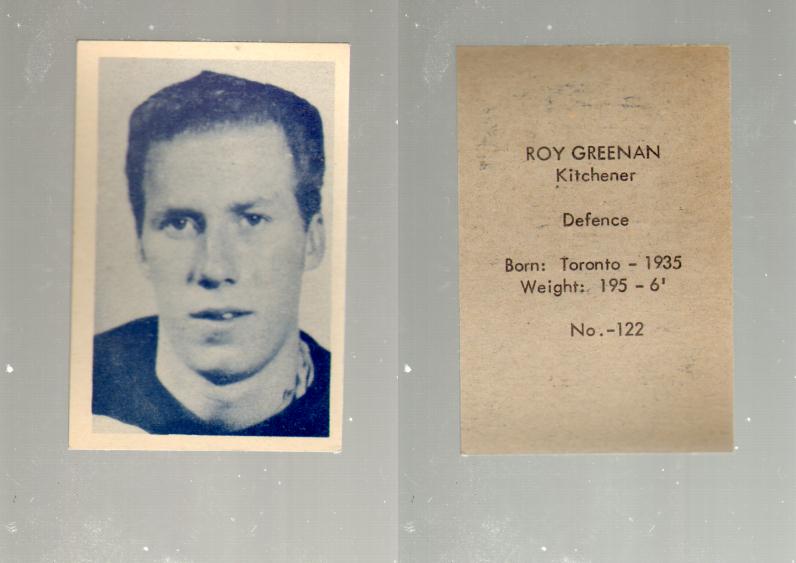 1952-53 OHL ANONYMOUS HOCKEY CARD #122 R. GREENAN photo 1952-53 OHL ANONYMOUS HOCKEY CARD #122 R. GREENAN photo