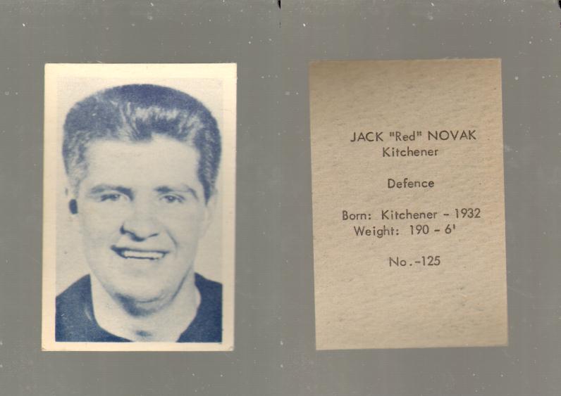 1952-53 OHL ANONYMOUS HOCKEY CARD #125 J. NOVAK photo 1952-53 OHL ANONYMOUS HOCKEY CARD #125 J. NOVAK photo