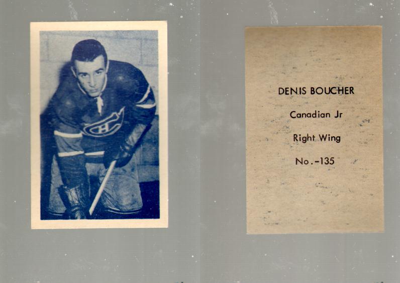 1952-53 OHL ANONYMOUS HOCKEY CARD #135 D. BOUCHER photo 1952-53 OHL ANONYMOUS HOCKEY CARD #135 D. BOUCHER photo