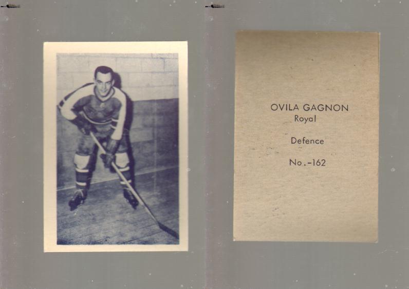 1952-53 OHL ANONYMOUS HOCKEY CARD #162 O. GAGNON photo 1952-53 OHL ANONYMOUS HOCKEY CARD #162 O. GAGNON photo