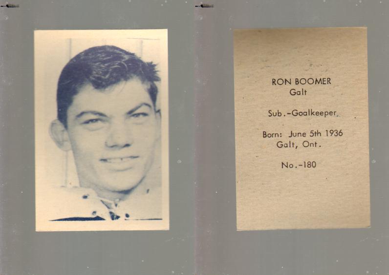 1952-53 OHL ANONYMOUS HOCKEY CARD #180 R. BOOMER photo 1952-53 OHL ANONYMOUS HOCKEY CARD #180 R. BOOMER photo
