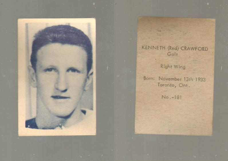 1952-53 OHL ANONYMOUS HOCKEY CARD #181 K. CRAWFORD photo 1952-53 OHL ANONYMOUS HOCKEY CARD #181 K. CRAWFORD photo