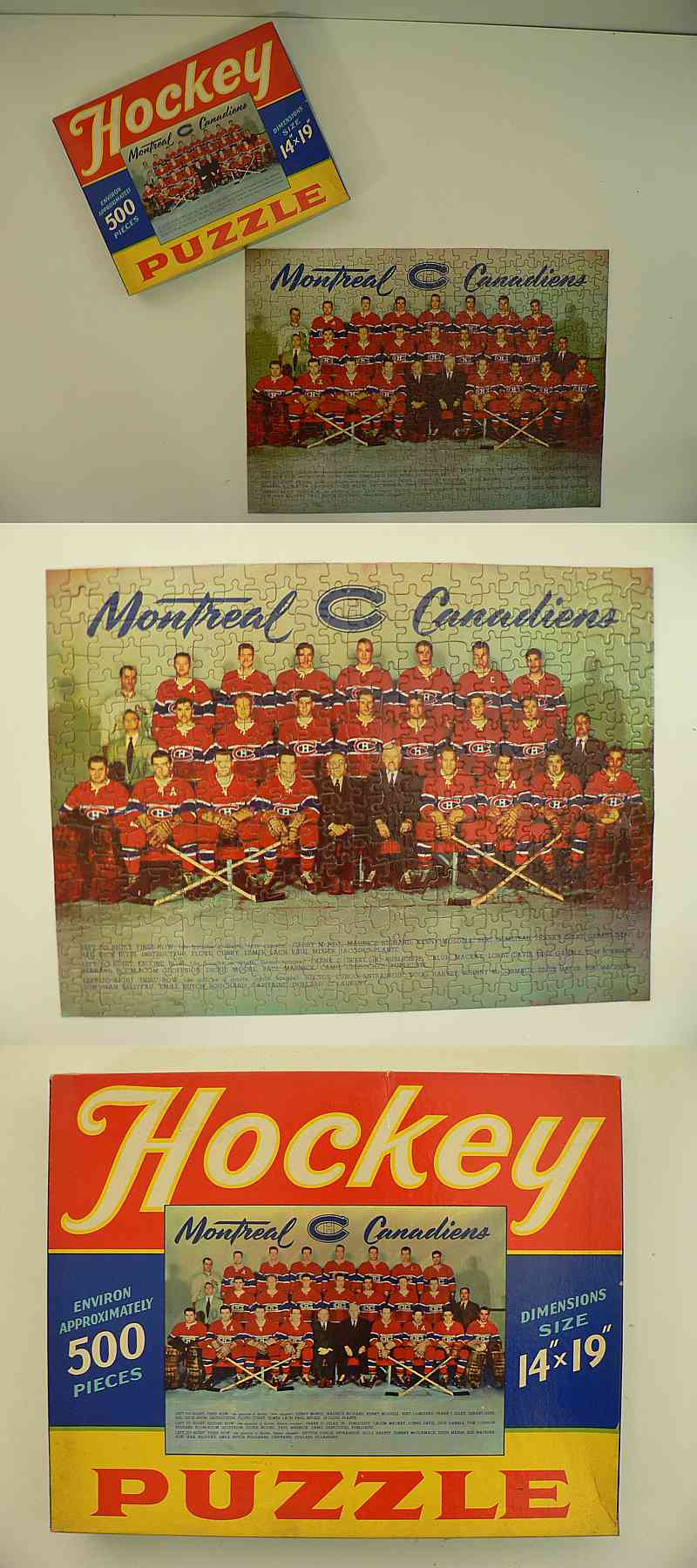 1950'S INTERNATIONAL DISPENSACO MONTREAL CANADIENS PUZZLE & BOX photo