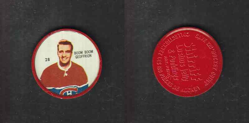 1960-61 SHIRRIFF HOCKEY COIN #28 B. GOEFFRION photo 1960-61 SHIRRIFF HOCKEY COIN #28 B. GOEFFRION photo