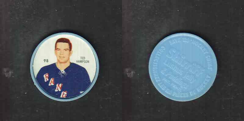 1960-61 SHIRRIFF HOCKEY COIN #98 T. HAMPSON photo 1960-61 SHIRRIFF HOCKEY COIN #98 T. HAMPSON photo