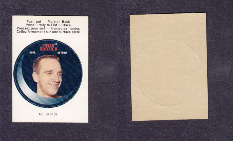 1968-69 O-P-C HOCKEY PUCK STICKER R. CROZIER #10 photo