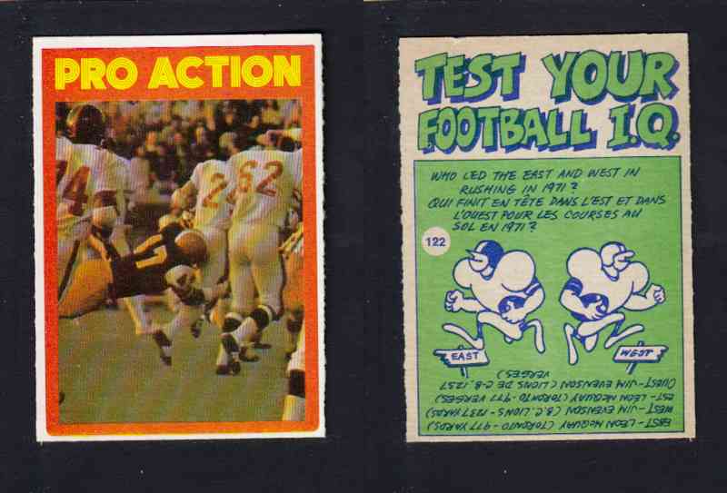 1972 CFL O-PEE-CHEE FOOTBALL CARD #122 PRO ACTION photo 1972 CFL O-PEE-CHEE FOOTBALL CARD #122 PRO ACTION photo